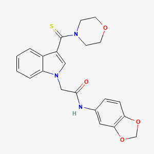 N-1,3-benzodioxol-5-yl-2-[3-(4-morpholinylcarbonothioyl)-1H-indol-1-yl]acetamide