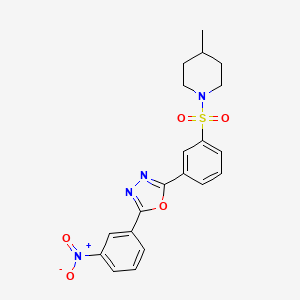 2-[3-(4-Methylpiperidin-1-yl)sulfonylphenyl]-5-(3-nitrophenyl)-1,3,4-oxadiazole