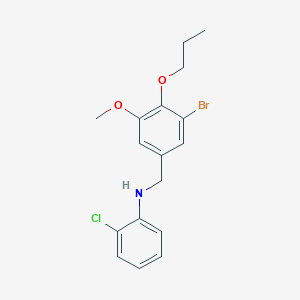 molecular formula C17H19BrClNO2 B4711108 (3-bromo-5-methoxy-4-propoxybenzyl)(2-chlorophenyl)amine 