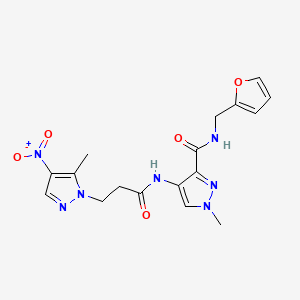 N~3~-(2-FURYLMETHYL)-1-METHYL-4-{[3-(5-METHYL-4-NITRO-1H-PYRAZOL-1-YL)PROPANOYL]AMINO}-1H-PYRAZOLE-3-CARBOXAMIDE