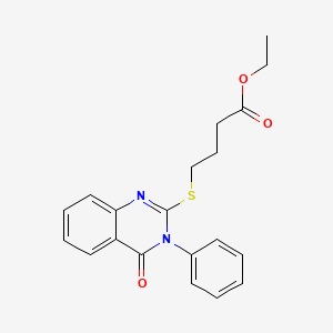 molecular formula C20H20N2O3S B4711163 ethyl 4-[(4-oxo-3-phenyl-3,4-dihydro-2-quinazolinyl)thio]butanoate 