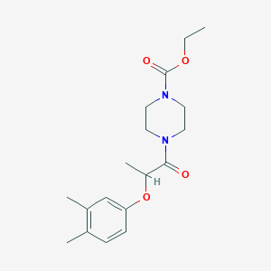 molecular formula C18H26N2O4 B4711188 ethyl 4-[2-(3,4-dimethylphenoxy)propanoyl]-1-piperazinecarboxylate 