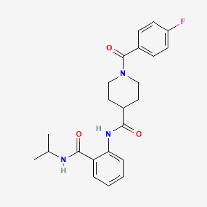 1-(4-FLUOROBENZOYL)-N-{2-[(PROPAN-2-YL)CARBAMOYL]PHENYL}PIPERIDINE-4-CARBOXAMIDE