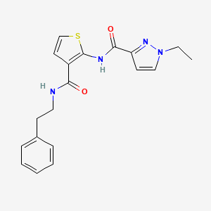 molecular formula C19H20N4O2S B4711248 1-ethyl-N-(3-{[(2-phenylethyl)amino]carbonyl}-2-thienyl)-1H-pyrazole-3-carboxamide 