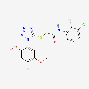 molecular formula C17H14Cl3N5O3S B4711252 2-{[1-(4-chloro-2,5-dimethoxyphenyl)-1H-tetrazol-5-yl]thio}-N-(2,3-dichlorophenyl)acetamide 