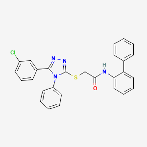 molecular formula C28H21ClN4OS B4711260 N-2-biphenylyl-2-{[5-(3-chlorophenyl)-4-phenyl-4H-1,2,4-triazol-3-yl]thio}acetamide 