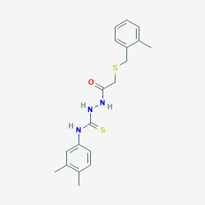 N-(3,4-dimethylphenyl)-2-{[(2-methylbenzyl)thio]acetyl}hydrazinecarbothioamide