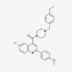 molecular formula C30H30BrN3O2 B4711292 6-bromo-4-{[4-(4-ethylbenzyl)-1-piperazinyl]carbonyl}-2-(4-methoxyphenyl)quinoline 