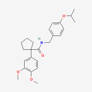 molecular formula C24H31NO4 B4711307 1-(3,4-dimethoxyphenyl)-N-(4-isopropoxybenzyl)cyclopentanecarboxamide 