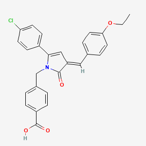 molecular formula C27H22ClNO4 B4711327 4-{[5-(4-chlorophenyl)-3-(4-ethoxybenzylidene)-2-oxo-2,3-dihydro-1H-pyrrol-1-yl]methyl}benzoic acid 