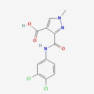 molecular formula C12H9Cl2N3O3 B4711367 3-{[(3,4-dichlorophenyl)amino]carbonyl}-1-methyl-1H-pyrazole-4-carboxylic acid 