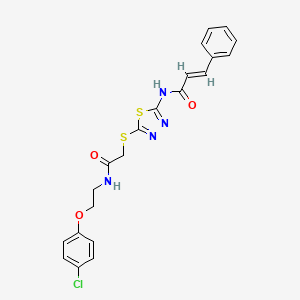 N-{5-[(2-{[2-(4-chlorophenoxy)ethyl]amino}-2-oxoethyl)thio]-1,3,4-thiadiazol-2-yl}-3-phenylacrylamide