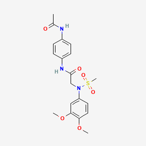 molecular formula C19H23N3O6S B4711390 N~1~-[4-(acetylamino)phenyl]-N~2~-(3,4-dimethoxyphenyl)-N~2~-(methylsulfonyl)glycinamide 