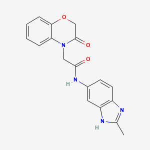 molecular formula C18H16N4O3 B4711404 N-(2-methyl-1H-benzimidazol-6-yl)-2-(3-oxo-2,3-dihydro-4H-1,4-benzoxazin-4-yl)acetamide 