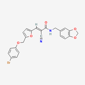 molecular formula C23H17BrN2O5 B4711412 N-(1,3-benzodioxol-5-ylmethyl)-3-{5-[(4-bromophenoxy)methyl]-2-furyl}-2-cyanoacrylamide 