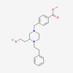 molecular formula C23H30N2O3 B4711430 methyl 4-{[3-(2-hydroxyethyl)-4-(2-phenylethyl)-1-piperazinyl]methyl}benzoate 