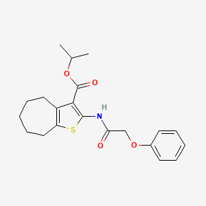 molecular formula C21H25NO4S B4711437 isopropyl 2-[(phenoxyacetyl)amino]-5,6,7,8-tetrahydro-4H-cyclohepta[b]thiophene-3-carboxylate 