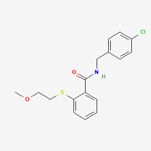 N-(4-chlorobenzyl)-2-[(2-methoxyethyl)sulfanyl]benzamide