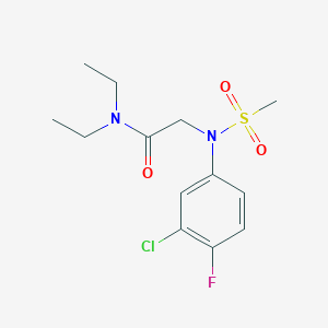 molecular formula C13H18ClFN2O3S B4711458 N~2~-(3-chloro-4-fluorophenyl)-N~1~,N~1~-diethyl-N~2~-(methylsulfonyl)glycinamide 