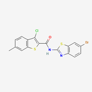 N-(6-bromo-1,3-benzothiazol-2-yl)-3-chloro-6-methyl-1-benzothiophene-2-carboxamide