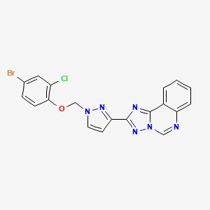 molecular formula C19H12BrClN6O B4711506 2-{1-[(4-bromo-2-chlorophenoxy)methyl]-1H-pyrazol-3-yl}[1,2,4]triazolo[1,5-c]quinazoline 