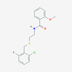 molecular formula C17H17ClFNO2S B4711535 N-{2-[(2-chloro-6-fluorobenzyl)thio]ethyl}-2-methoxybenzamide 