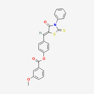 4-[(Z)-(4-oxo-3-phenyl-2-thioxo-1,3-thiazolidin-5-ylidene)methyl]phenyl 3-methoxybenzoate