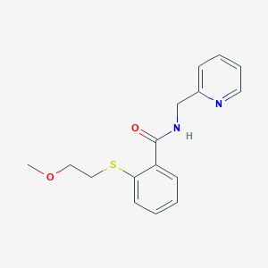 2-[(2-methoxyethyl)thio]-N-(2-pyridinylmethyl)benzamide