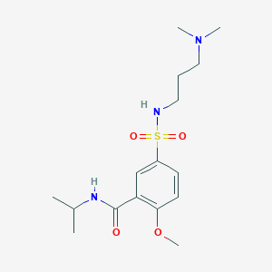 molecular formula C16H27N3O4S B4711581 5-({[3-(dimethylamino)propyl]amino}sulfonyl)-N-isopropyl-2-methoxybenzamide 