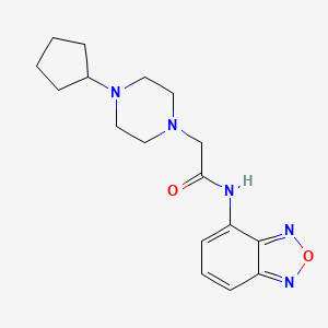 molecular formula C17H23N5O2 B4711598 N-2,1,3-benzoxadiazol-4-yl-2-(4-cyclopentyl-1-piperazinyl)acetamide 