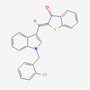 molecular formula C24H16ClNOS B4711602 (2Z)-2-[[1-[(2-chlorophenyl)methyl]indol-3-yl]methylidene]-1-benzothiophen-3-one 