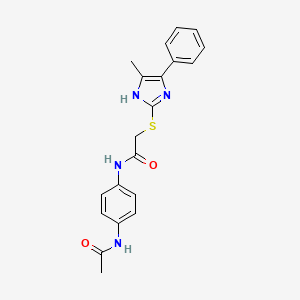 N-[4-(acetylamino)phenyl]-2-[(4-methyl-5-phenyl-1H-imidazol-2-yl)thio]acetamide