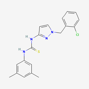 molecular formula C19H19ClN4S B4711643 N-[1-(2-chlorobenzyl)-1H-pyrazol-3-yl]-N'-(3,5-dimethylphenyl)thiourea 