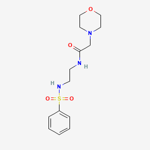 molecular formula C14H21N3O4S B4711651 2-(4-morpholinyl)-N-{2-[(phenylsulfonyl)amino]ethyl}acetamide 