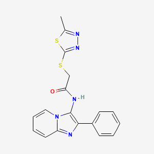 2-[(5-methyl-1,3,4-thiadiazol-2-yl)thio]-N-(2-phenylimidazo[1,2-a]pyridin-3-yl)acetamide