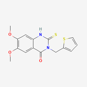 molecular formula C15H14N2O3S2 B4711696 6,7-dimethoxy-3-(2-thienylmethyl)-2-thioxo-2,3-dihydro-4(1H)-quinazolinone 