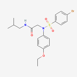 molecular formula C20H25BrN2O4S B4711704 N~2~-[(4-bromophenyl)sulfonyl]-N~2~-(4-ethoxyphenyl)-N~1~-isobutylglycinamide 