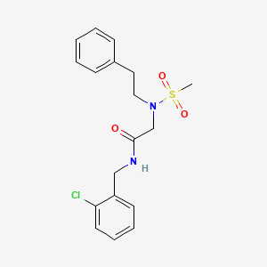 molecular formula C18H21ClN2O3S B4711732 N~1~-(2-chlorobenzyl)-N~2~-(methylsulfonyl)-N~2~-(2-phenylethyl)glycinamide 