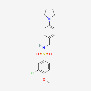 molecular formula C18H21ClN2O3S B4711736 3-chloro-4-methoxy-N-[4-(1-pyrrolidinyl)benzyl]benzenesulfonamide 