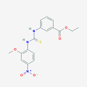 molecular formula C17H17N3O5S B4711751 ethyl 3-({[(2-methoxy-4-nitrophenyl)amino]carbonothioyl}amino)benzoate 