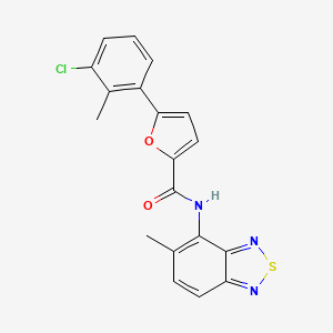 molecular formula C19H14ClN3O2S B4711757 5-(3-chloro-2-methylphenyl)-N-(5-methyl-2,1,3-benzothiadiazol-4-yl)-2-furamide 