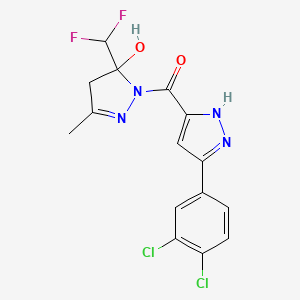 1-{[5-(3,4-dichlorophenyl)-1H-pyrazol-3-yl]carbonyl}-5-(difluoromethyl)-3-methyl-4,5-dihydro-1H-pyrazol-5-ol