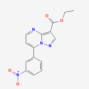 molecular formula C15H12N4O4 B4711786 7-(3-硝基苯基)吡唑并[1,5-a]嘧啶-3-羧酸乙酯 