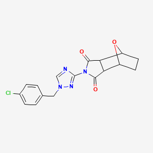 molecular formula C17H15ClN4O3 B4711800 4-[1-(4-chlorobenzyl)-1H-1,2,4-triazol-3-yl]-10-oxa-4-azatricyclo[5.2.1.0~2,6~]decane-3,5-dione 