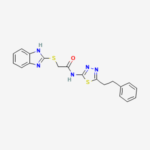 2-(1H-benzimidazol-2-ylthio)-N-[5-(2-phenylethyl)-1,3,4-thiadiazol-2-yl]acetamide