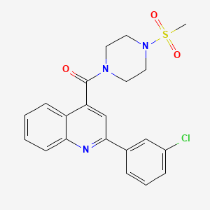 molecular formula C21H20ClN3O3S B4711852 2-(3-chlorophenyl)-4-{[4-(methylsulfonyl)-1-piperazinyl]carbonyl}quinoline 