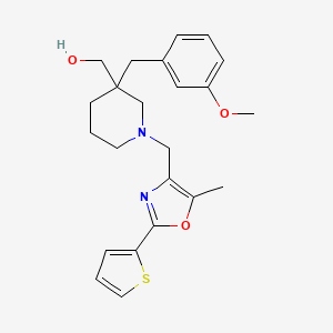 (3-(3-methoxybenzyl)-1-{[5-methyl-2-(2-thienyl)-1,3-oxazol-4-yl]methyl}-3-piperidinyl)methanol