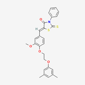 molecular formula C27H25NO4S2 B4711877 5-{4-[2-(3,5-dimethylphenoxy)ethoxy]-3-methoxybenzylidene}-3-phenyl-2-thioxo-1,3-thiazolidin-4-one 