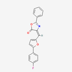 molecular formula C20H12FNO3 B4711888 4-{[5-(4-fluorophenyl)-2-furyl]methylene}-2-phenyl-1,3-oxazol-5(4H)-one 