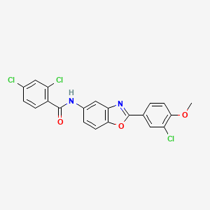 molecular formula C21H13Cl3N2O3 B4711890 2,4-dichloro-N-[2-(3-chloro-4-methoxyphenyl)-1,3-benzoxazol-5-yl]benzamide 